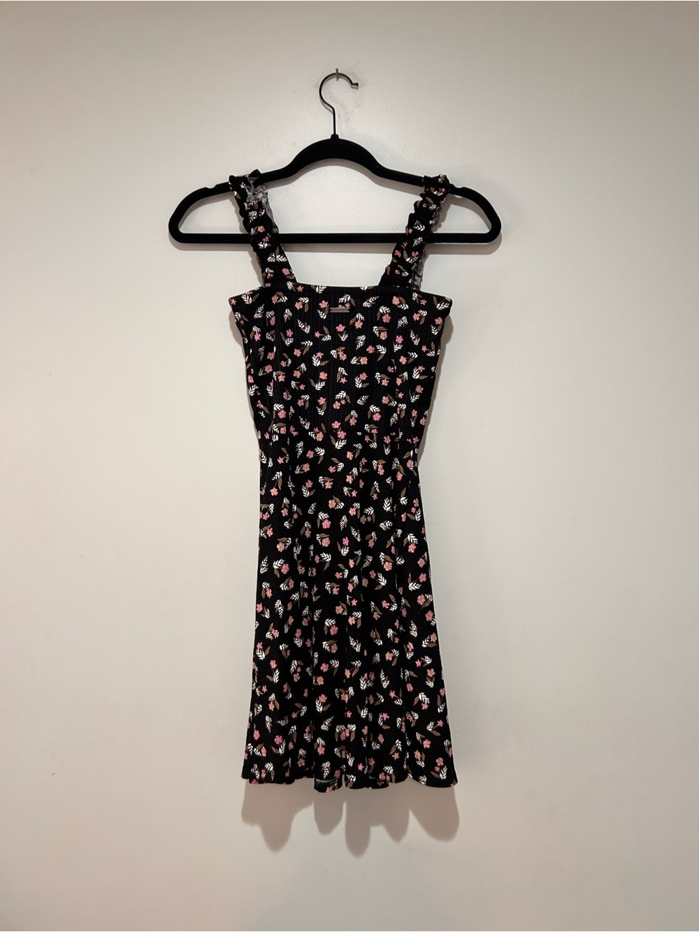 Billabong Black Dress with Pink and White Floral Print